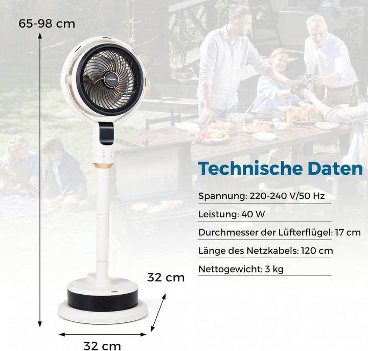 COSTWAY Standventilator mit Wasserkühlung &amp; Fernbedienung, Luftkühle leise | Bodenventilator höhenve