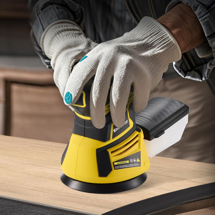 Enventor Exzenterschleifer 125mm, 350W Schleifmaschine 6000-13000 OPM, 6 Gänge, Multischleifer mit A