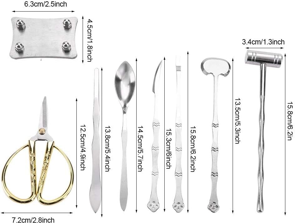 8 Stücke Meeresfrüchte Werkzeug Set, Seafood Cracker Tool, Edelstahl Meeresfrüchte Klaue Gabeln/Pick