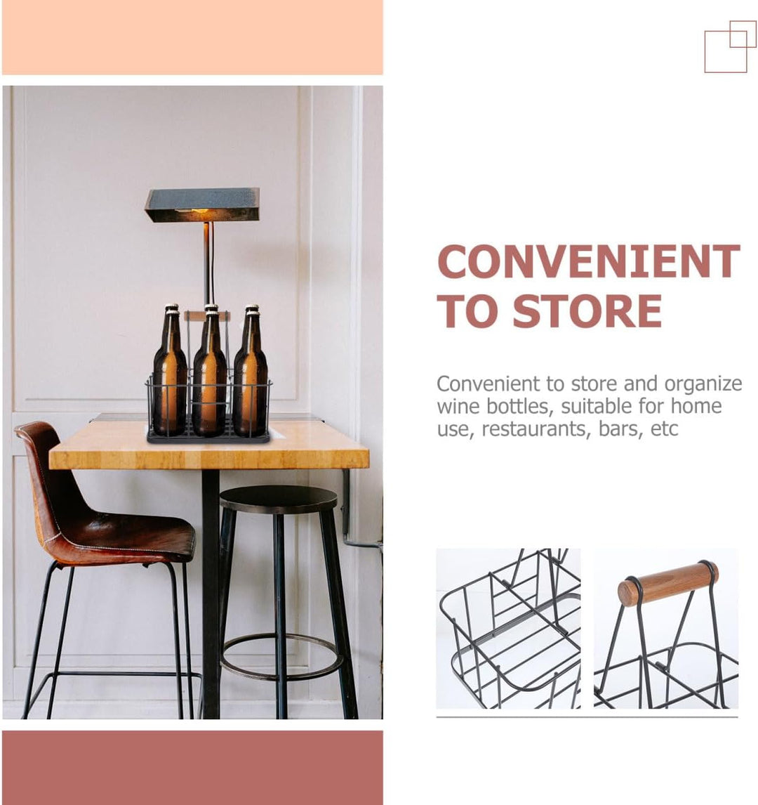 BESTonZON Metall Bierflaschenhalter Mit Griff Tragbarer Flaschenträger Für Zuhause Bar Restaurant Ro