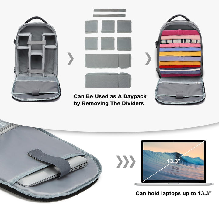 KONO Kamerarucksack Fotorucksack Kamera Rucksack wasserdicht stossfest Kameratasche für SLR Kamera O