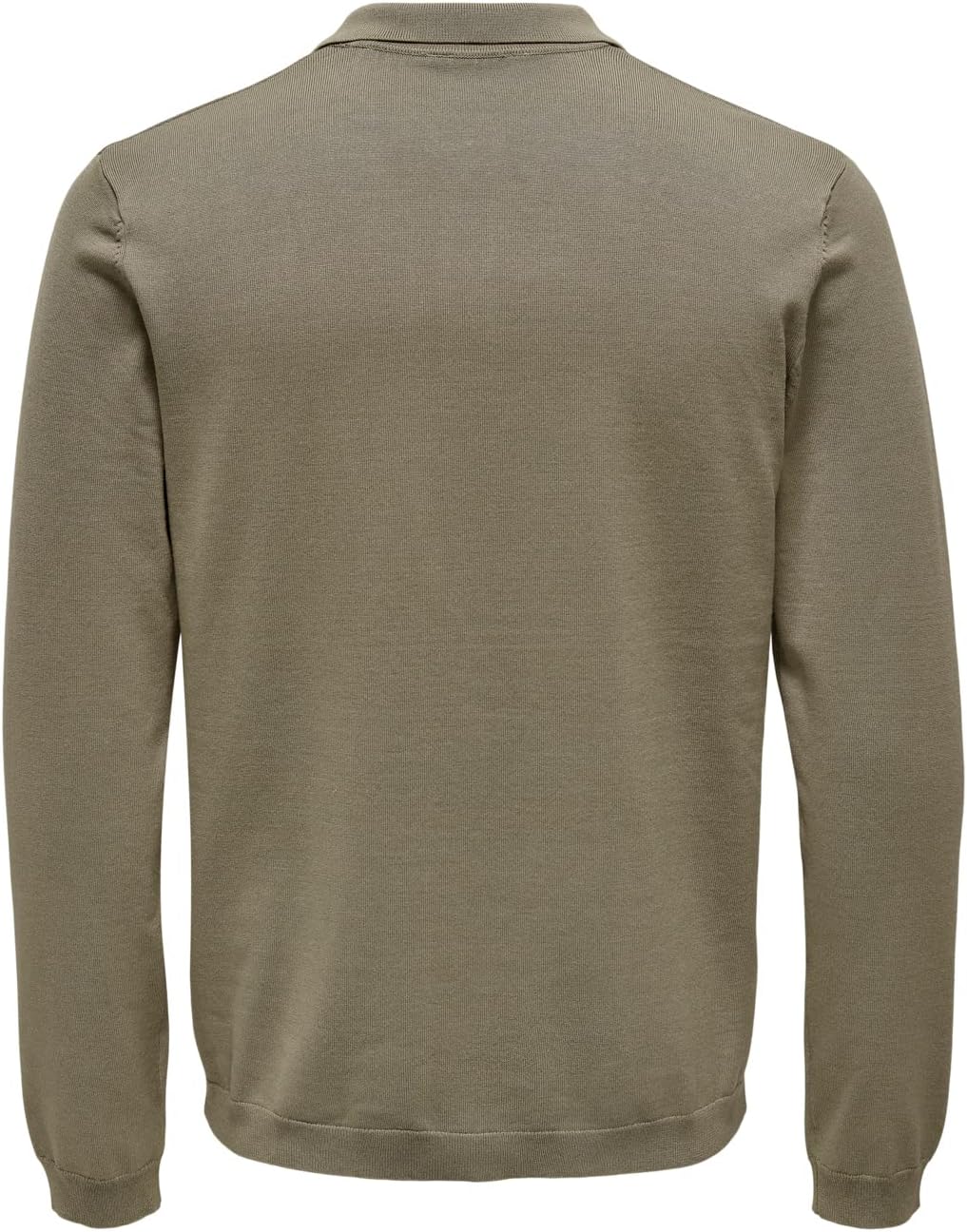 Herren O&S Polo Langarm Shirt Basic Pullover aus Baumwolle Longsleeve Knitted Sweater ONSWYLER, Chin