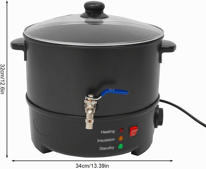 Cutycaty Wachsschmelzer für die Kerzenherstellung 8L/2.11gal Elektrischer Grosse Wachsschmelztopf, K