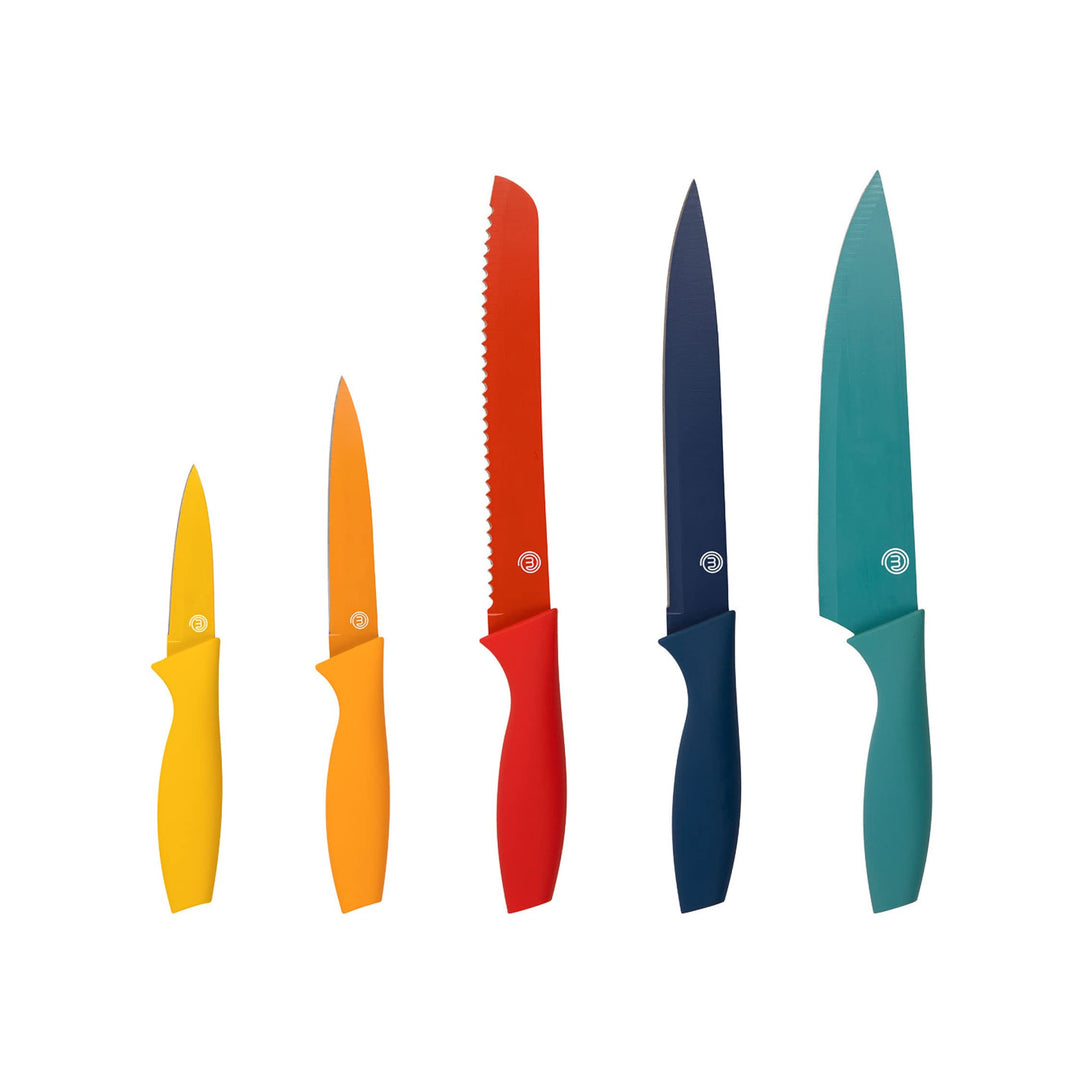 MasterChef Messer Set, Küchen Messerset ink. Kochmesser, Gemüsemesser, Schälmesser, Schneidemesser &