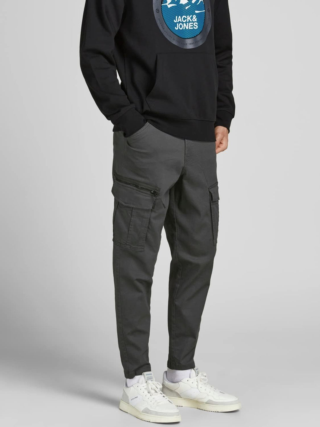 JACK & JONES Cargohose Herren 27W / 30L Grau, 27W / 30L Grau