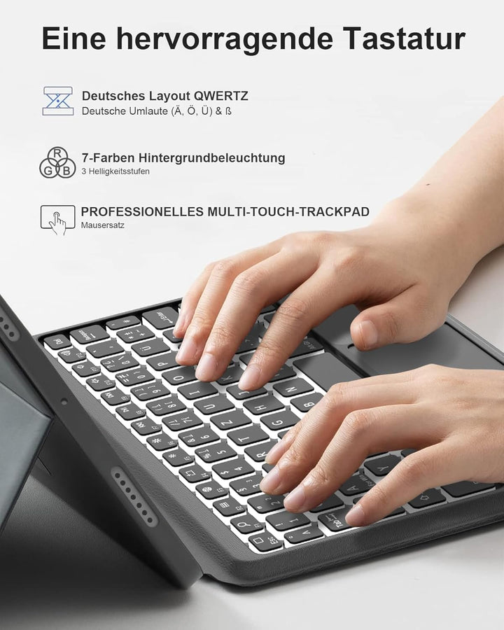 Occtingkind, Ergonomische Hülle mit Tastatur für Samsung Galaxy Tab S10 FE/S9 FE/S9 10,9/11 Zoll 202