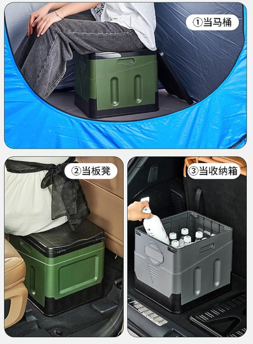 FIAMER Camping Toilette folding toilet camping toilet with lid mobile toilet with lid split toilet o