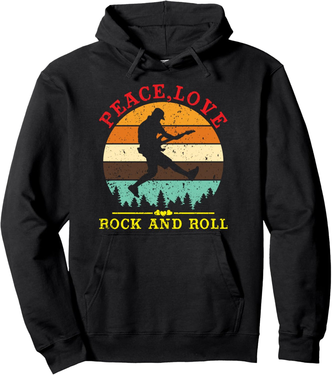 Rock and Roll Musik Peace Love and Rock and Roll Bekleidung Pullover Hoodie