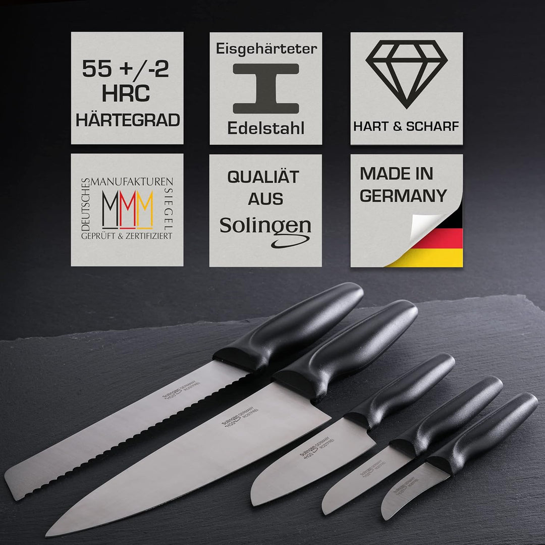 NEU| SOLINGEN | Küchenmesserset - Messerset 4 tlg.| rostfreie, eisgehärtete & scharfe Messer, Made i