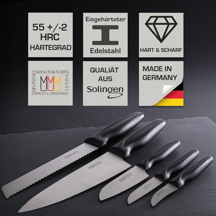 NEU| SOLINGEN | Küchenmesserset - Messerset 4 tlg.| rostfreie, eisgehärtete & scharfe Messer, Made i