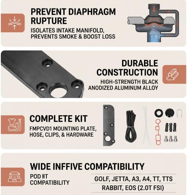 PCV Löschplatten Kit, PCV Lösch Bypass Reparatursatz Zubehör für Kaninchen/EOS 2.0T FSI Motoren
