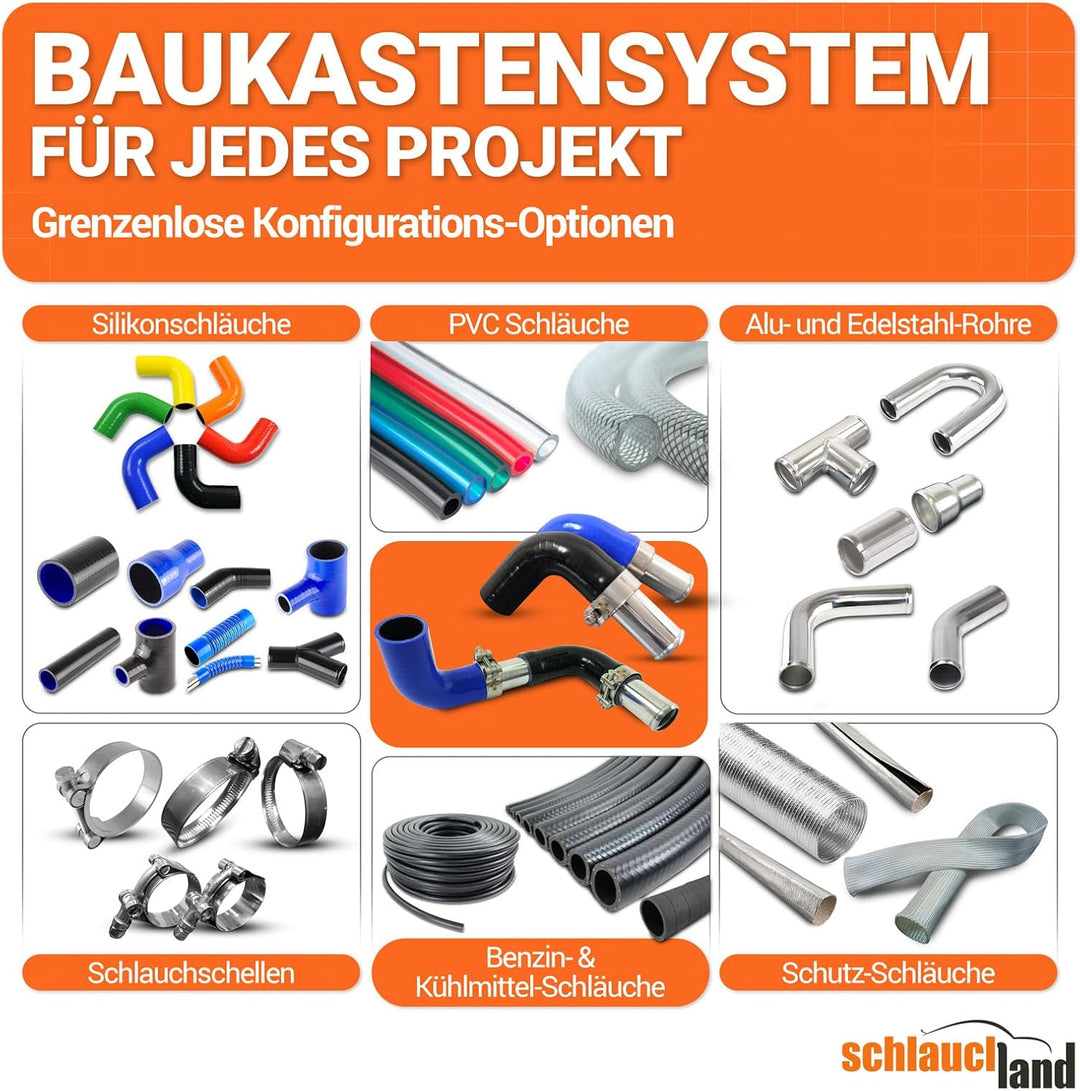 4 Stück | Silikonbogen 90° Grad ID-Ø 13mm gelb 200°C | VIELE GRÖSSEN &amp; FARBEN | Silikon-Schlauch Lad