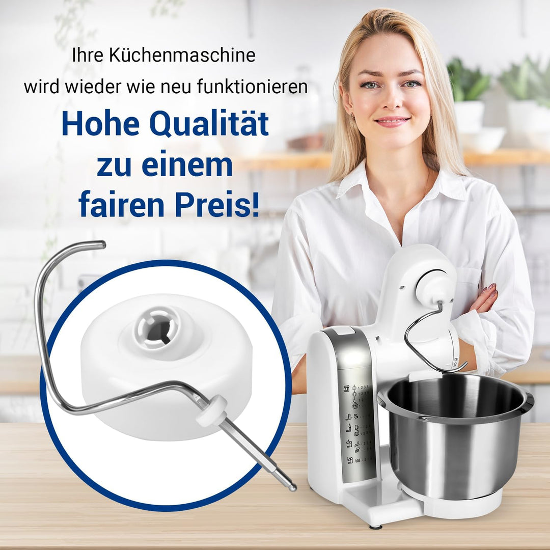 VIOKS Set Teigabweiser + Knethaken Ersatz für Bosch 00619166 00080060 - Knethaken Abstreifer mit Kne