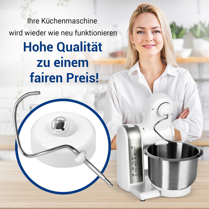 VIOKS Set Teigabweiser + Knethaken Ersatz für Bosch 00619166 00080060 - Knethaken Abstreifer mit Kne