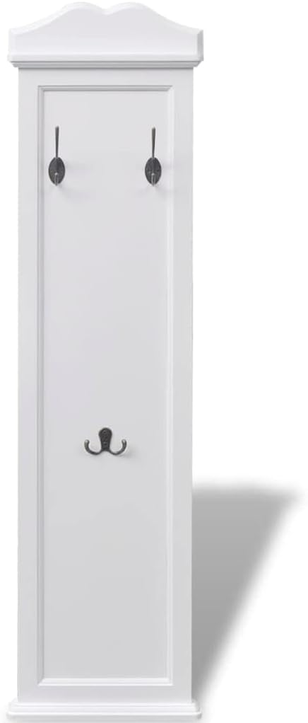 Hothingwell Garderobenständer, 2 Stück, weiss, Barockstil, 3 Kleiderhaken | Hochwertiger Stahl, für