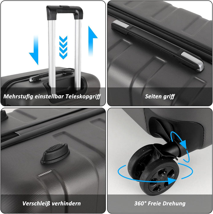 TAN.TOMI Handgepäck Koffer, Reisekoffer Hartschalenkoffer, Koffer &amp; Trolley Handgepäck mit Passworts