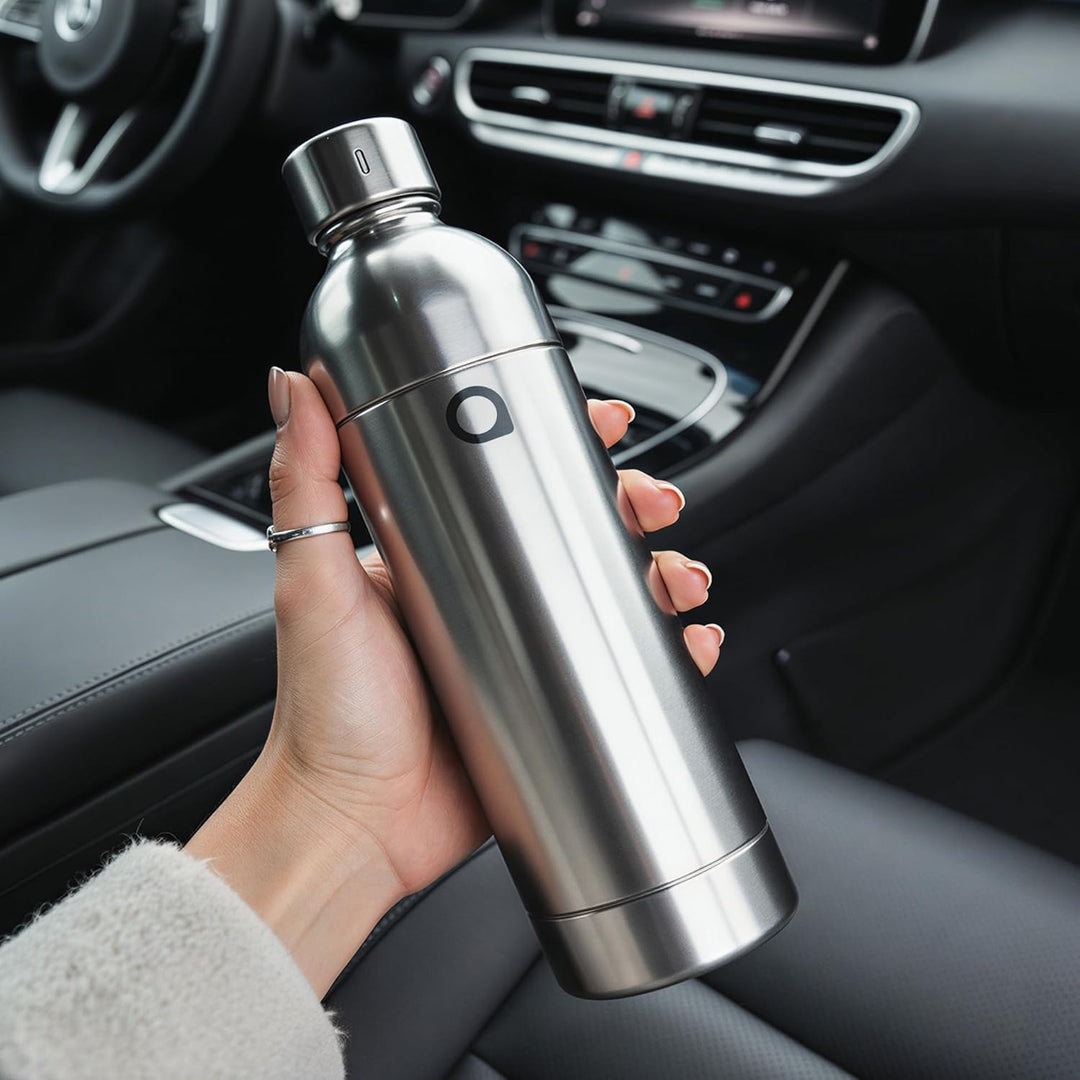 Aquafloow Edelstahlflasche für Wassersprudler – 0,8 L stabile Trinkflasche als Ersatzflasche, BPA-fr