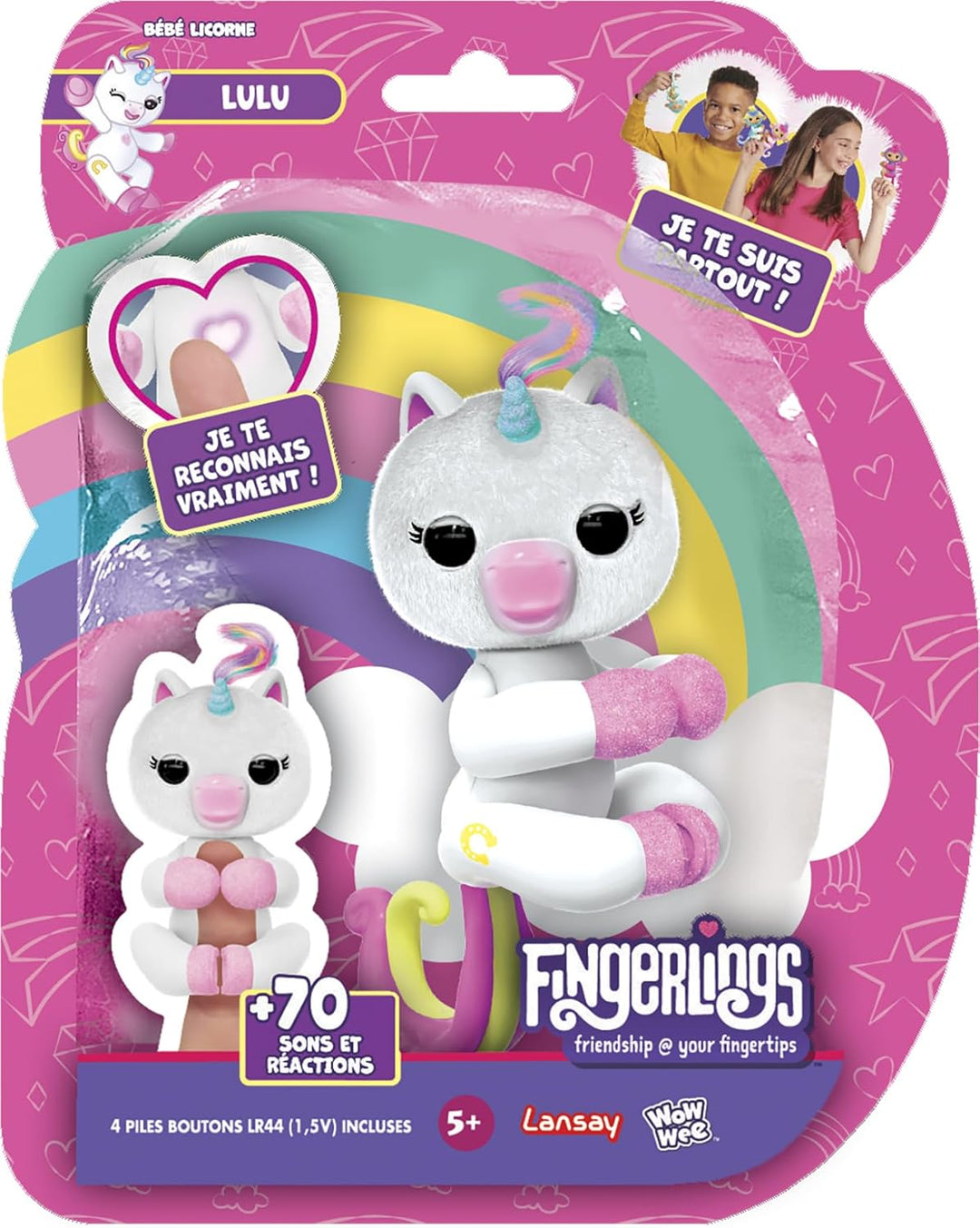 Lansay Fingerlings – Einhorn – kleines interaktives Tier – Elektronik für Kinder – ab 5 Jahren