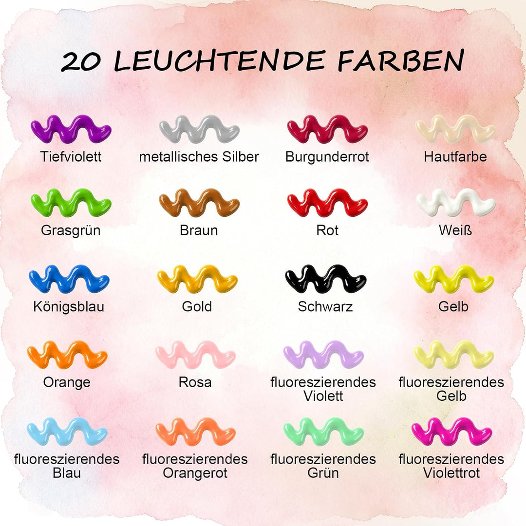 TSKER 20 Stück 30 ml Kerzenstifte, Kerzen Bemalen Set (20 Farben)