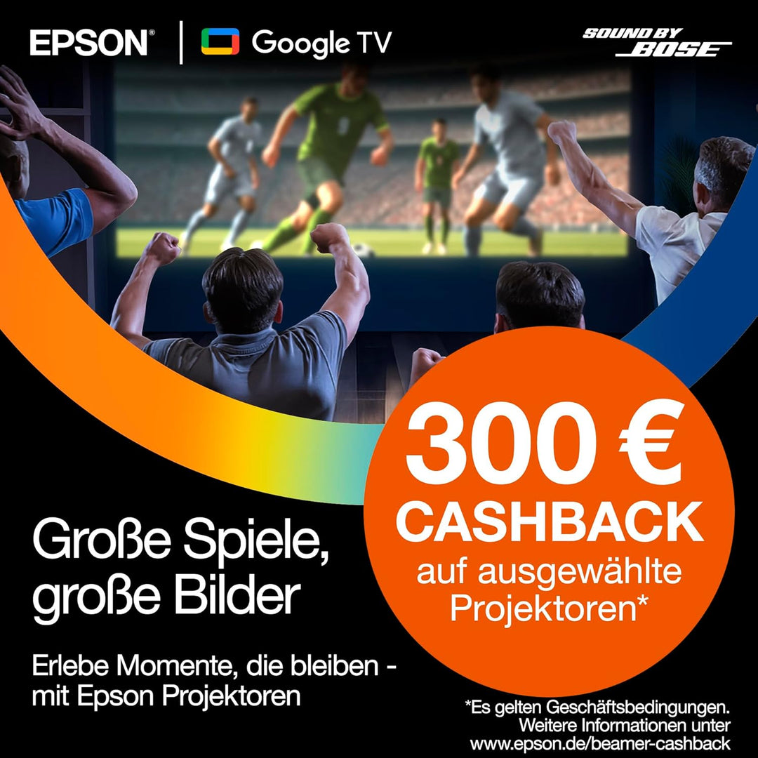 Epson Lifestudio Grand EH-LS670W, Smart-Laserprojektor, 4K PRO-UHD, Ultrakurzdistanz, Sound by Bose,