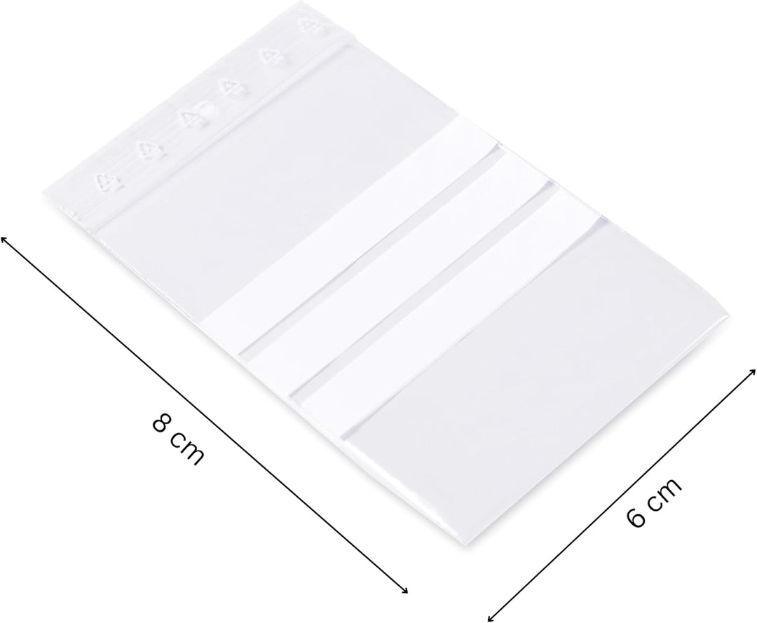 1000 Plastiktüten 6 x 8 cm Klare wiederverschliessbare mit Etiketten | ZIP Beutel | Dick | Verschlus
