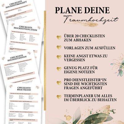 Mein Hochzeitsordner - Wedding Planner mit Checklisten & Planungshilfen auf über 236 Seiten - Prakti