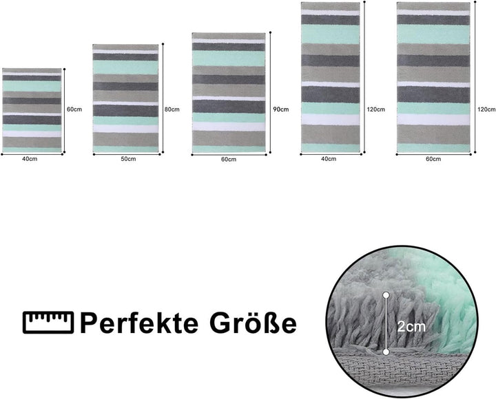 Homaxy rutschfest Badematten Set 2 teilig Mikrofaser Saugfähige Badteppich Set Weich Hochflor Badvor