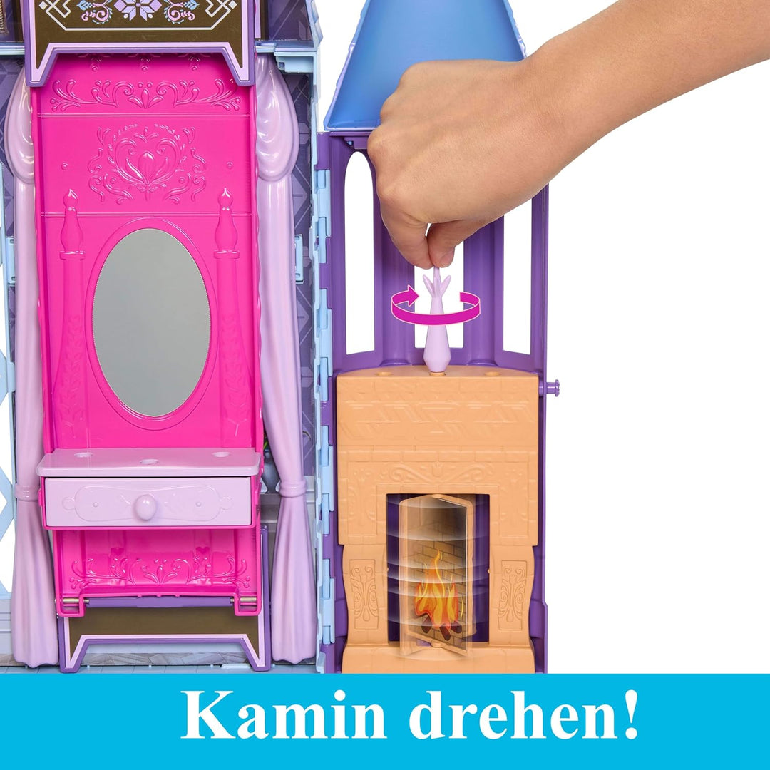 Mattel Disney Die Eiskönigin - Puppenhaus des Schlosses in Arendelle (60 cm+) mit Elsa-Puppe, 4 Spie