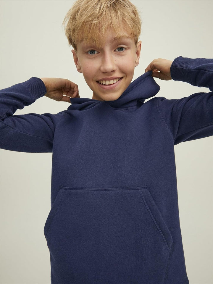 JACK & JONES Boy's JCOCLASSIC Waffle Sweat Hood SN JNR Kapuzenpullover 128 Navy Blazer, 128 Navy Bla
