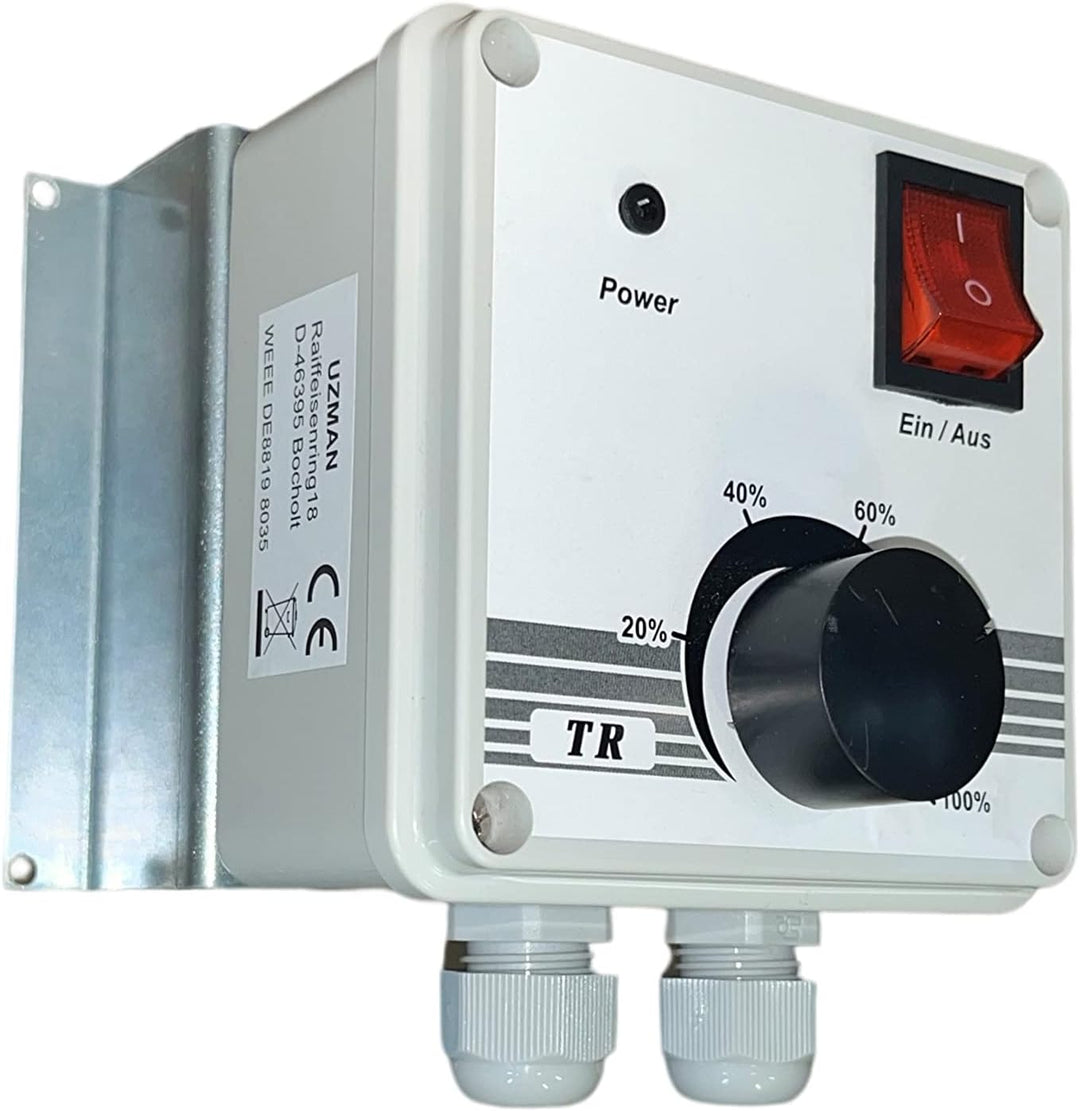 Uzman Industrie Drehzahlregler 2000 Watt Drehzahl- Regler Drehzahlsteuerung für Ventilatoren, Gebläs