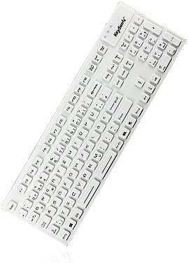 KeySonic KSK-8030 IN (DE) Industrie Tastatur, USB-kabelgebunden, wasserdicht, staubdicht (IP68), Sil