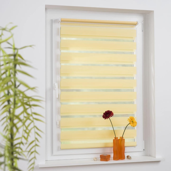 Liedeco® Duo Rollo Klemmfix - 80 x 210 cm Lemon Yellow/lichtdurchlässig/stufenlos verstellbar/leicht