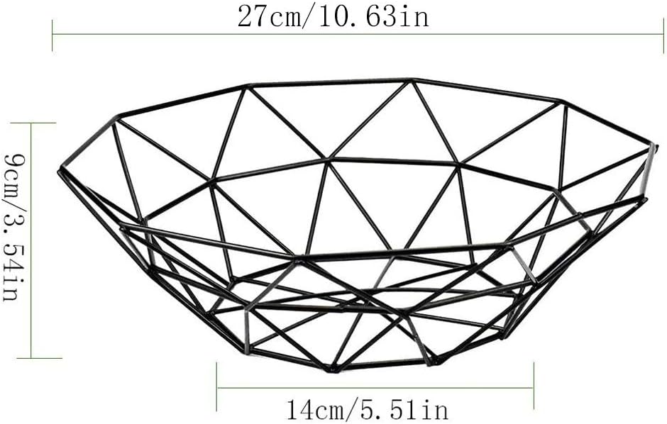 2 Stück Obstkorb Aus Metalldraht, Schwarz Openwork Metall Obstschale für Obst, Gemüse, Brot, Küchen