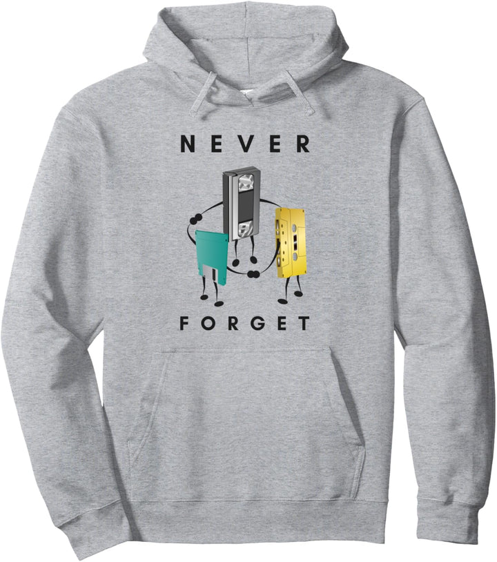 Never Forget Shirt - Floppy VHS Vintage Retro Musik Kassette Pullover Hoodie