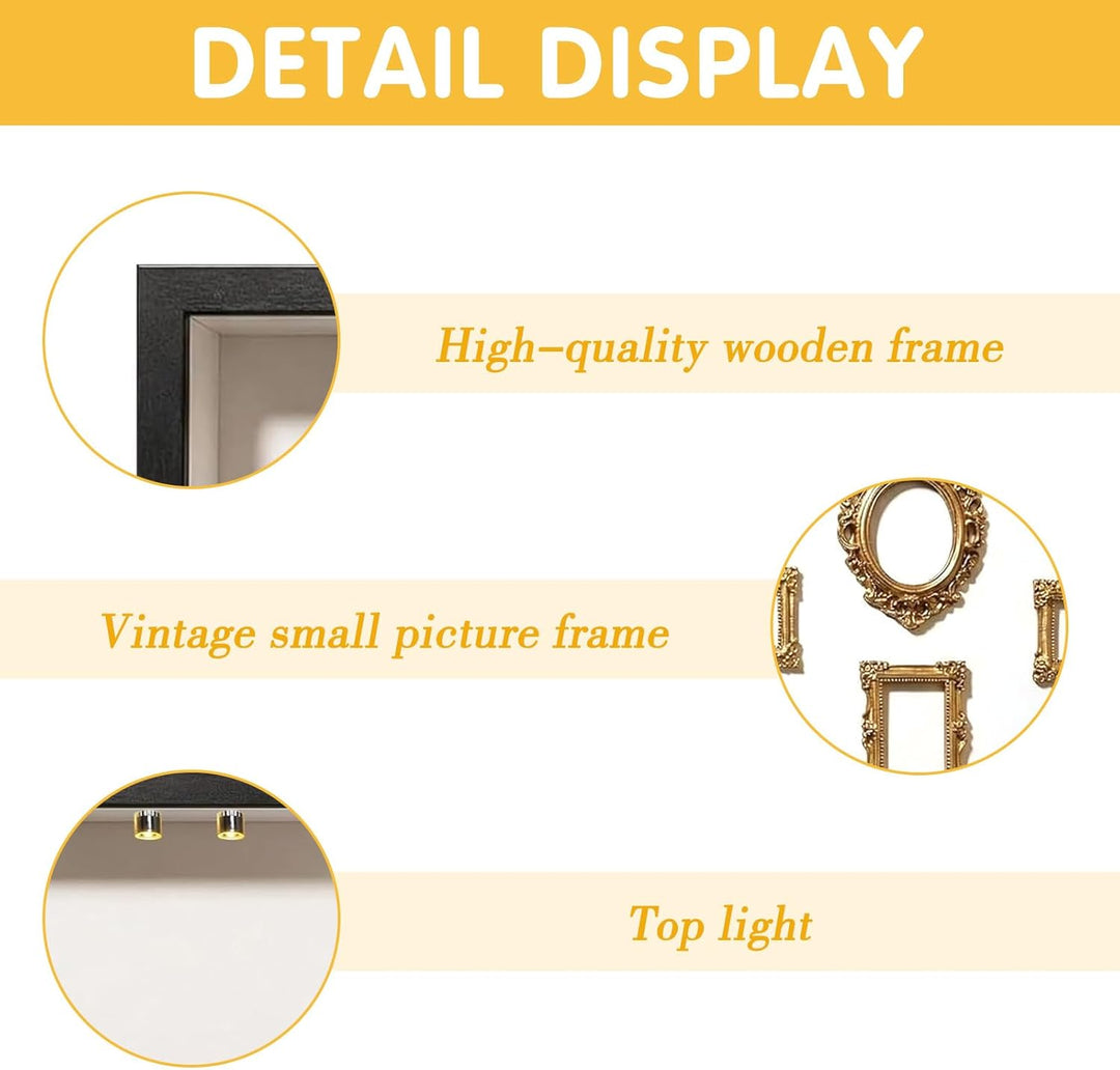 DIY Mini Museum Silhouette Box,Foto Erinnerungsanzeige Set,Kreatives Erinnerungsdisplay Kit,mit 8 Mi