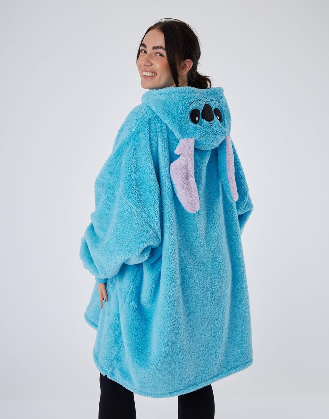 Disney Lilo & Stitch Optionen für tragbare Decken-Hoodies für Damen von Stitch Einheitsgrösse Blau,