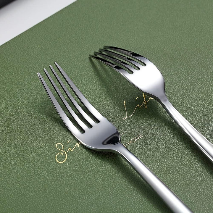Steak Besteckset 12-Teilig, Premium Edelstahl 6 Tafelgabeln und 6 Tafelmesser-Set, Steakmesser Steak