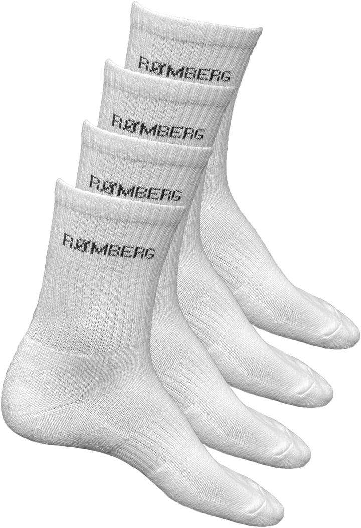 Romberg Unisex Sport Socken, 4er Pack 39-42 Weiss, 39-42 Weiss