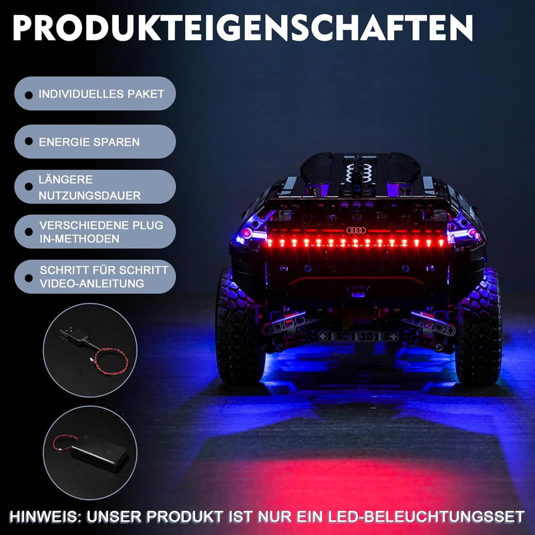Led Licht Set für Lego 42160 Audi RS Q e-tron (Kein Lego-Modell), Dekorationsbeleuchtungsset Kompati