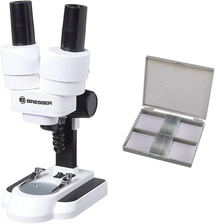 Bresser Junior Stereo 3D Mikroskop ICD-Pro mit 20x und 50x Vergrösserung für Kinder und Erwachsene &