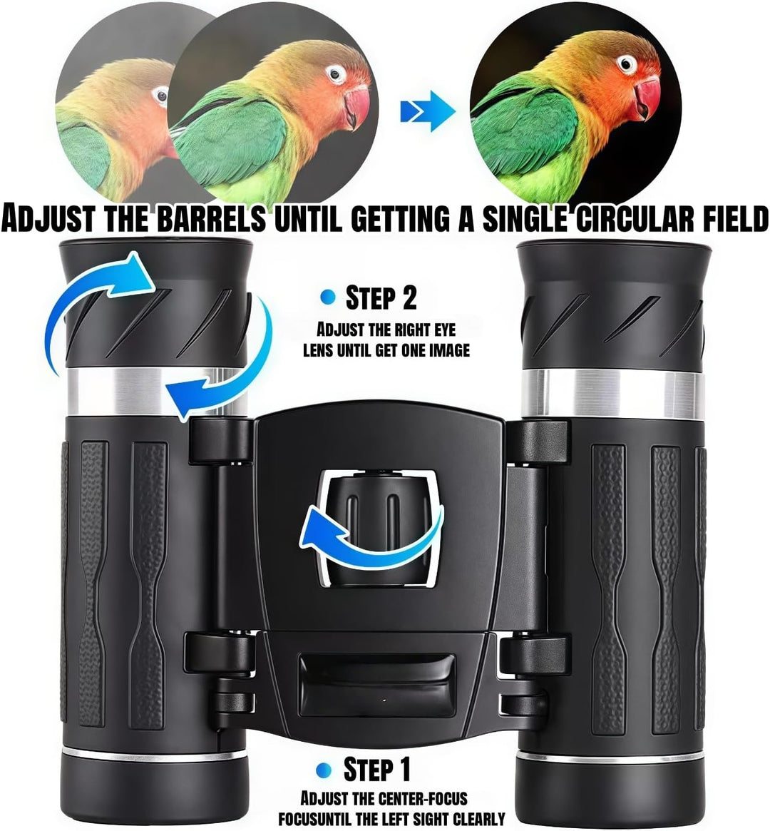 10x25 Kompaktes Fernglas,Faltbares Ferngla,Fernglas für Erwachsene und Kinder,Grosses Okular Einfach