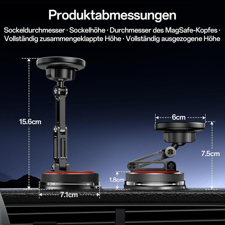 SYNCWIRE Magnetische Auto Handyhalterung für MagSafe [3-Achsen], Nano Klebegel + Starker Saugnapf fü