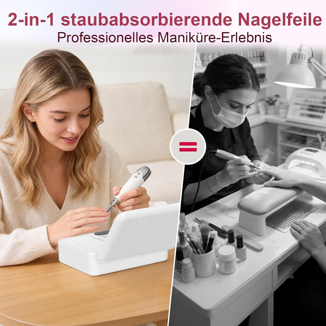 Nagelstaubsauger mit 16 Maniküre/Pediküreset, Staubabsaugung für Nägel Elektrisches Nagelpflegeset f