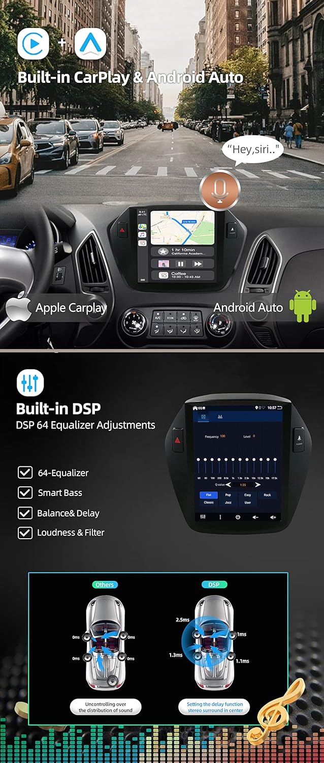 JOYX - 6G+128G - Android 15 IPS Autoradio Passt für Hyundai IX35 (2010-2017) - Kabellos CarPlay/Andr