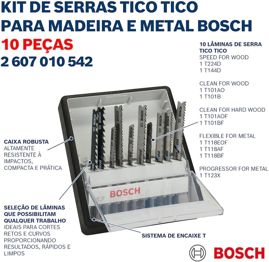 Bosch Accessories Professional 10tlg. Stichsägeblatt-Set Robust Line (Wood und Metal zum Sägen in Ho
