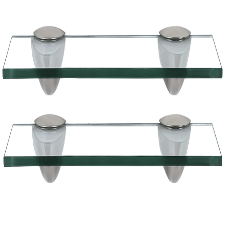 Randaco 2X Glasablage Glasregal, Glas Glasablage Klarglas mit Wandhalterung&8mm ESG Sicherheitsglas