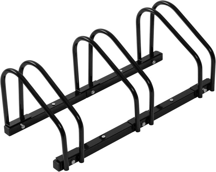 WOLTU Fahrradständer Schwarz für 3 Fahrräder Fahrradhalterung auf dem Boden Aufstellständer für Fahr