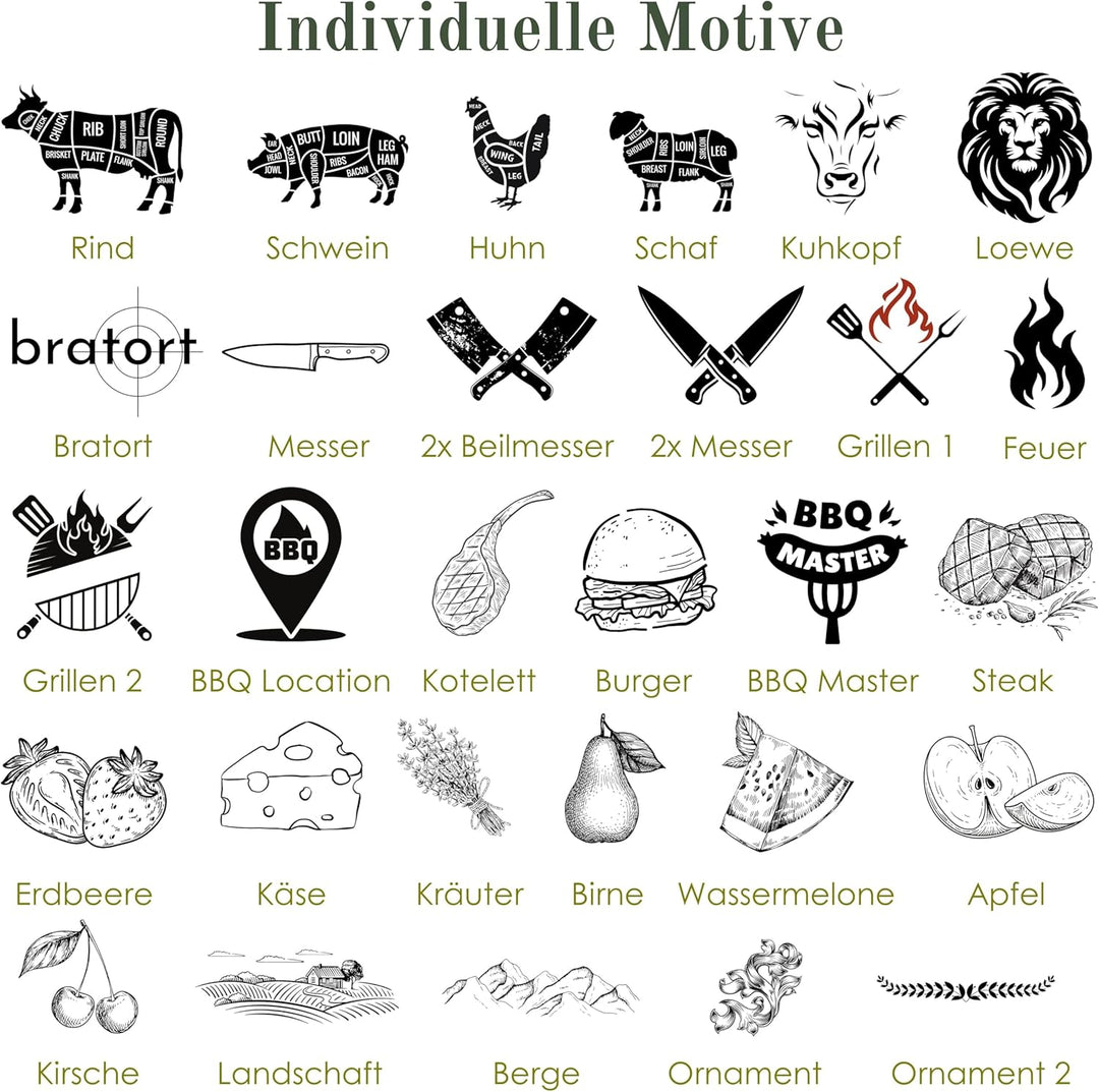 Schneidebrett personalisiert, Olivenholz - Rustikales Holzbrett mit Gravur und umlaufender Saftrille