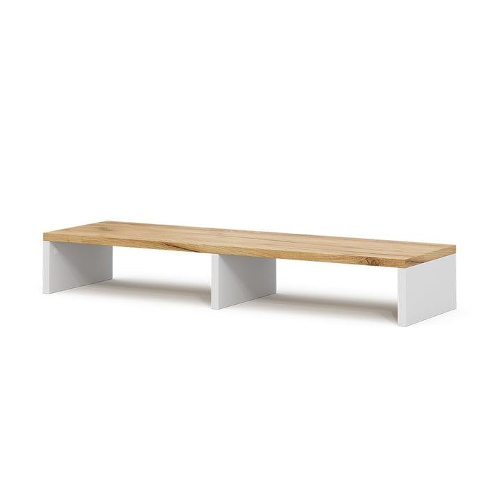 Vicco Monitorständer Tomy, Weiss/Goldkraft Eiche, 80 x 12 cm, Weiß/Goldkraft Eiche