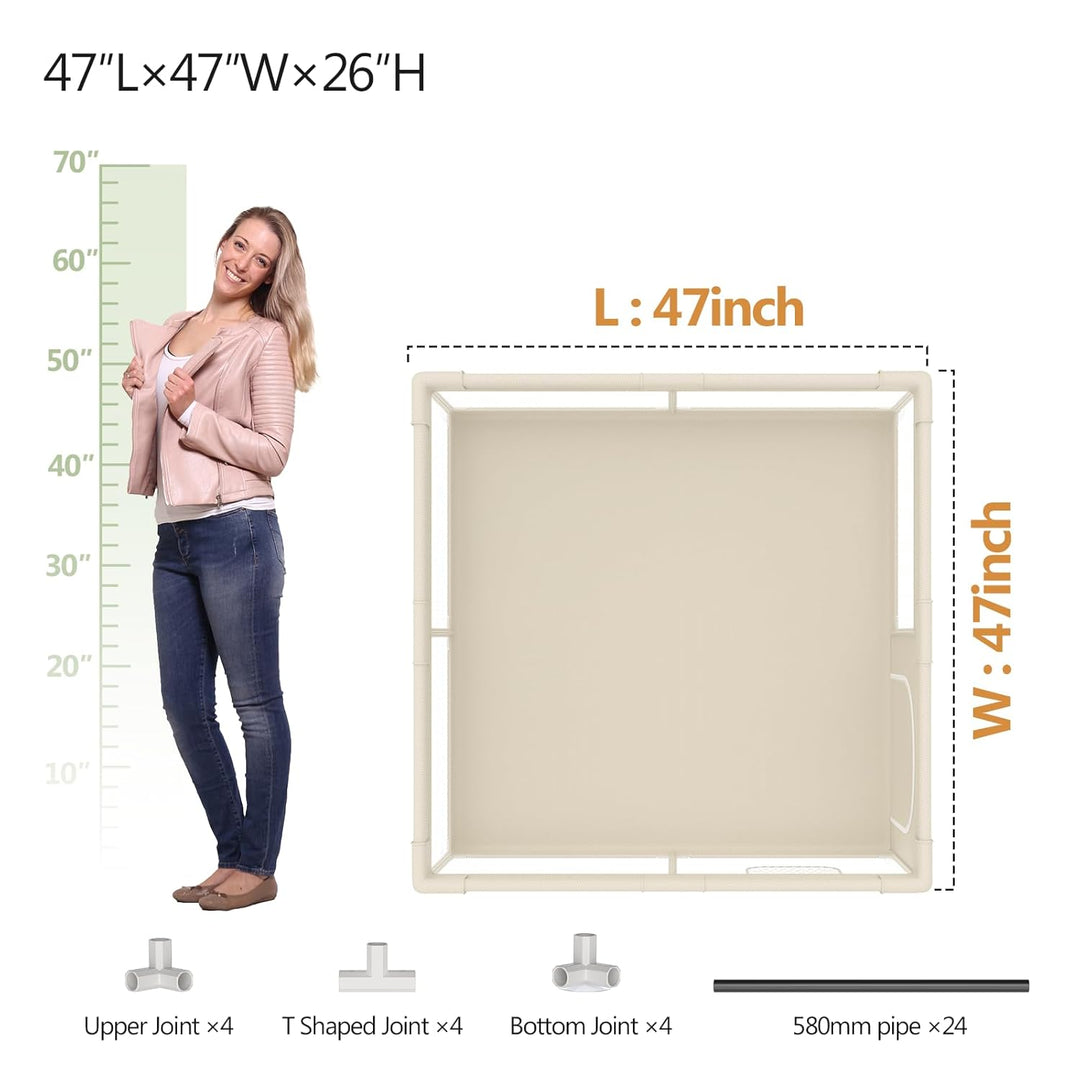 Fodoss Baby Laufgitter mit Matte, 120x120cm Laufstall Baby, mit Matratze, Atmungsaktives Netzdesign,